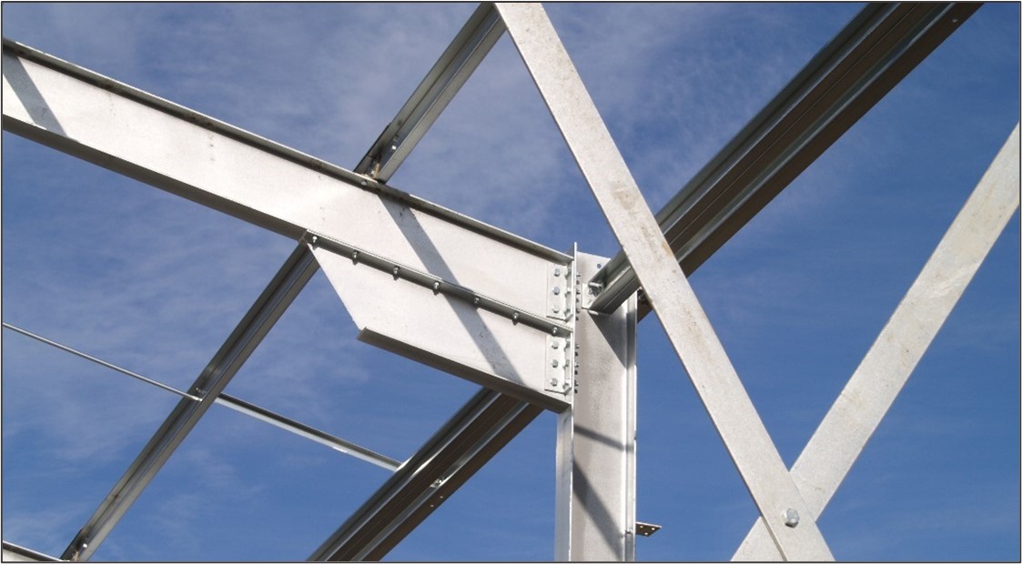 Bolted haunch plate connection (photo courtesy of North Lincs Structures)