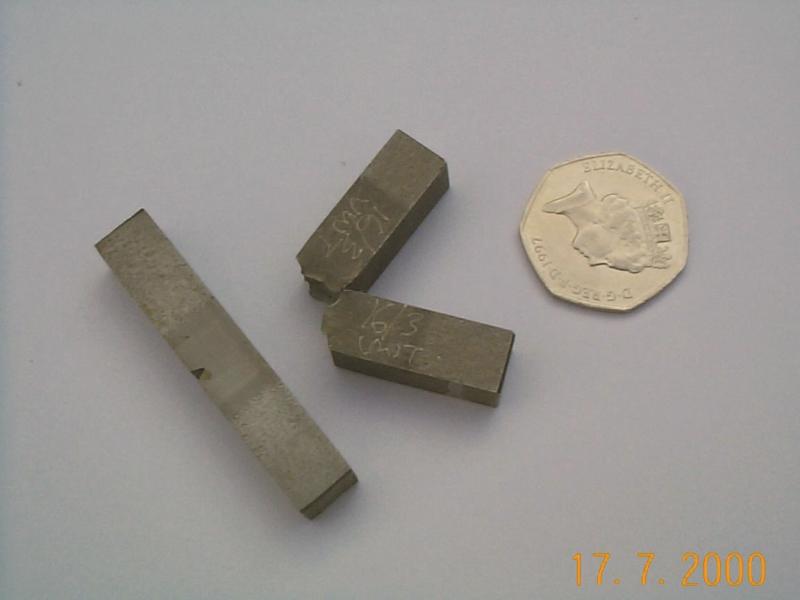 V-notch impact test specimen
