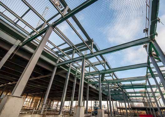 The ground floor supermarket forms the podium for the garden and residences