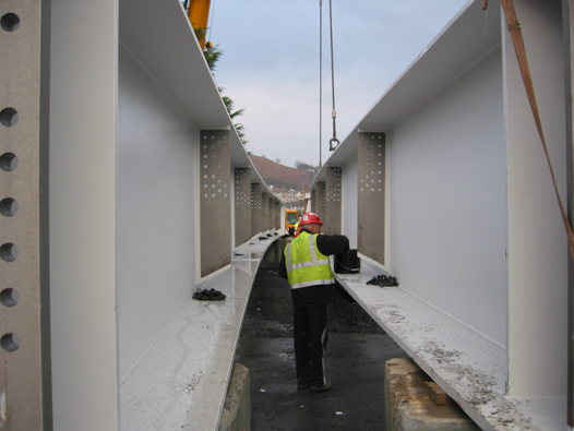 Transverse web stiffeners Porth Bypass, Rheola Bridge
