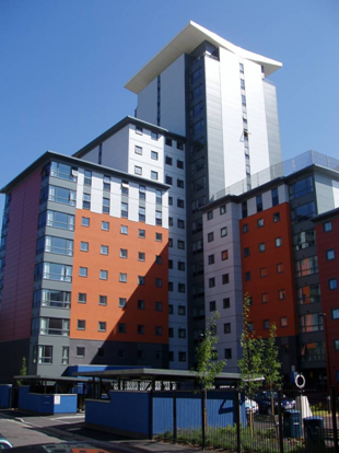 15-storey student residence using light steel infill walls, Southampton