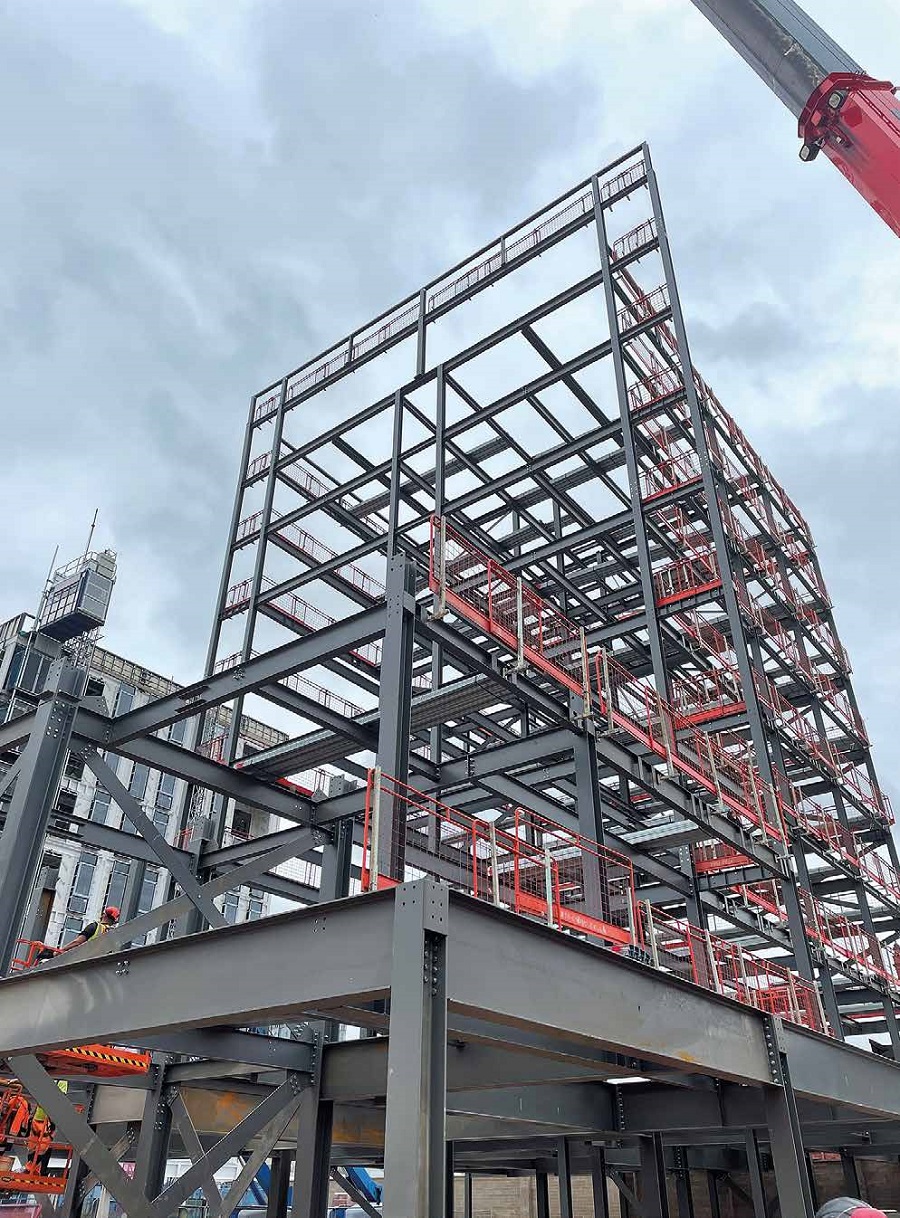 Each block is sat atop a podium