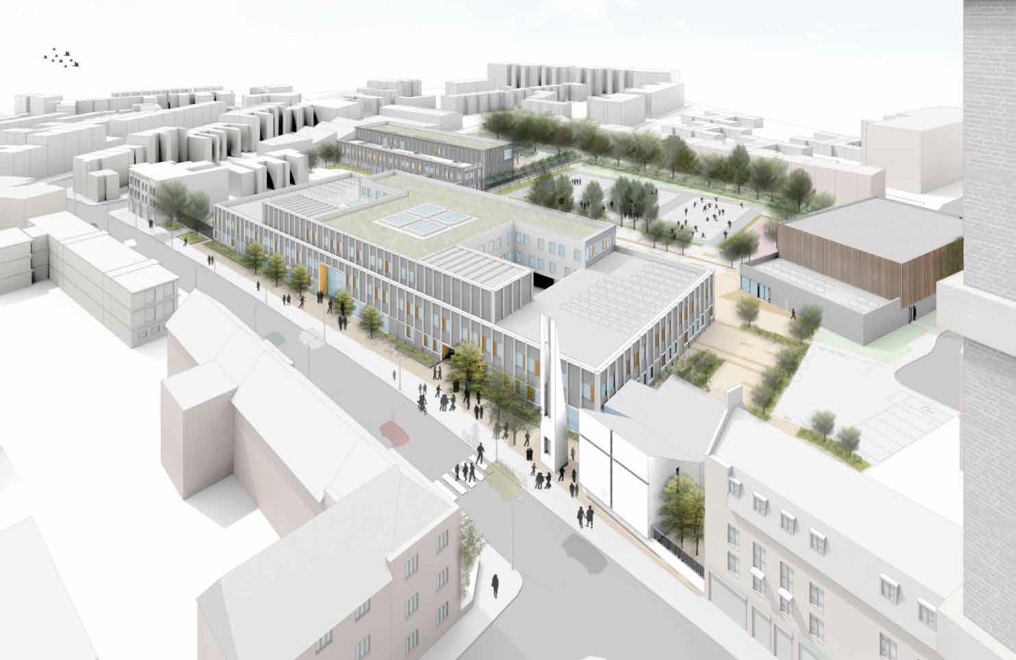 The academy and church will achieve optimum thermal mass