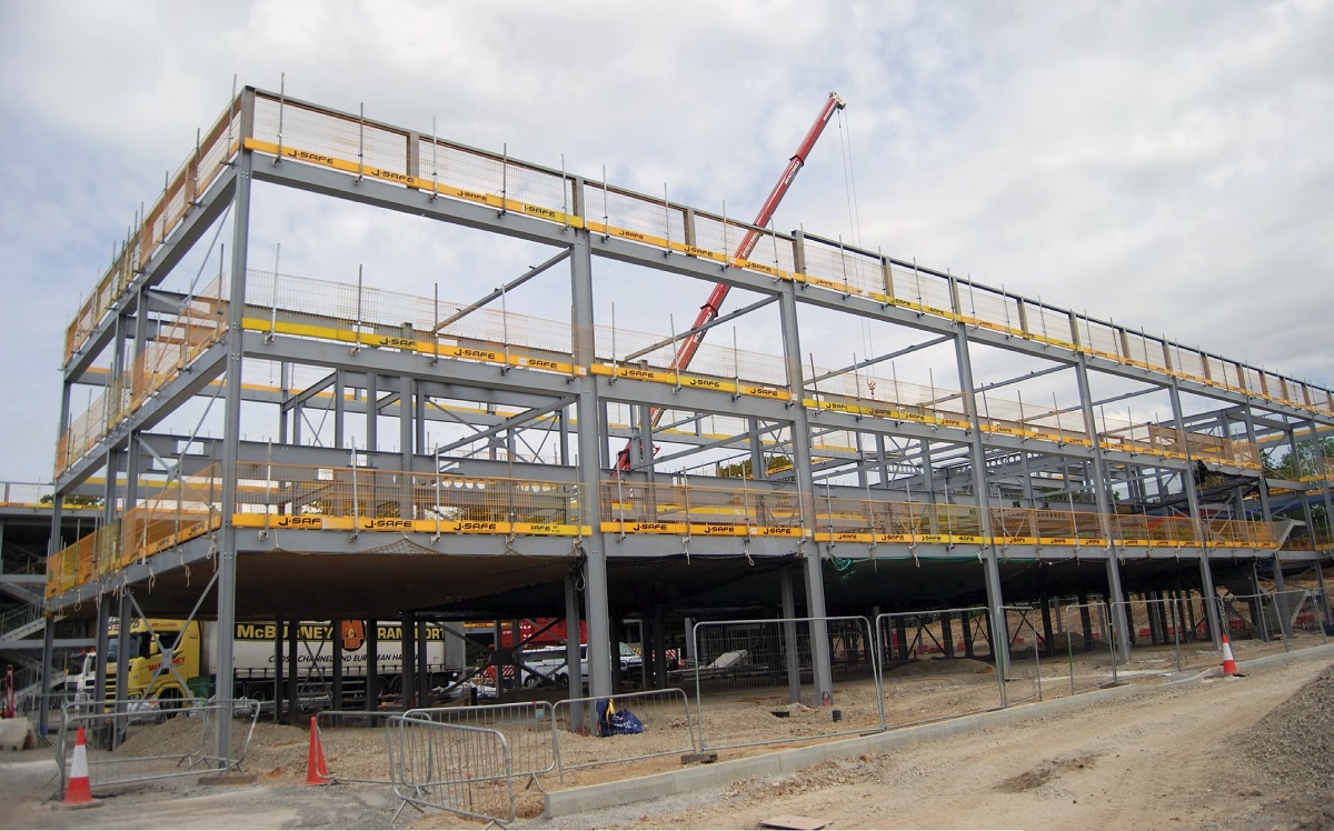 Steelwork supporting precast planks was chosen as the most economic solution