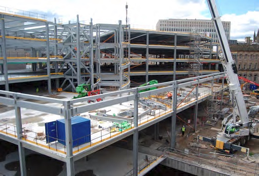 Part of the main mall under construction