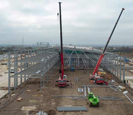 Steel erection under way