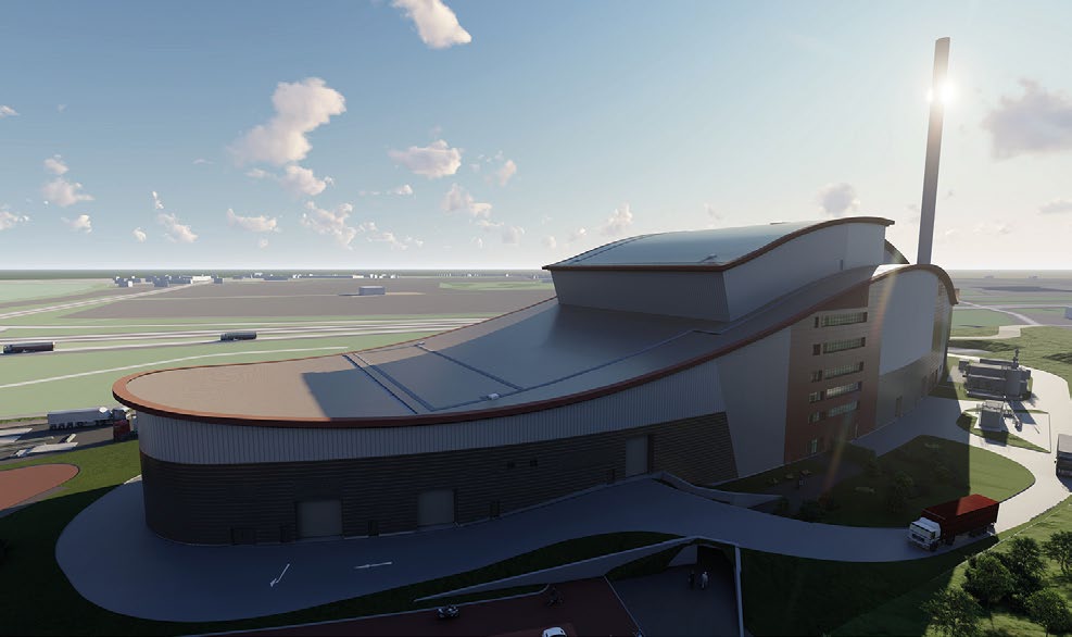 Visualisation of the completed Newhurst Energy Recovery facility