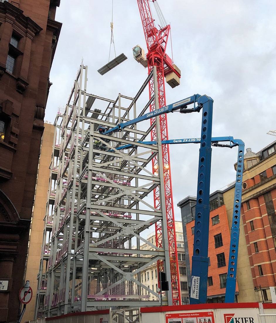 Leach initially erected the steel core