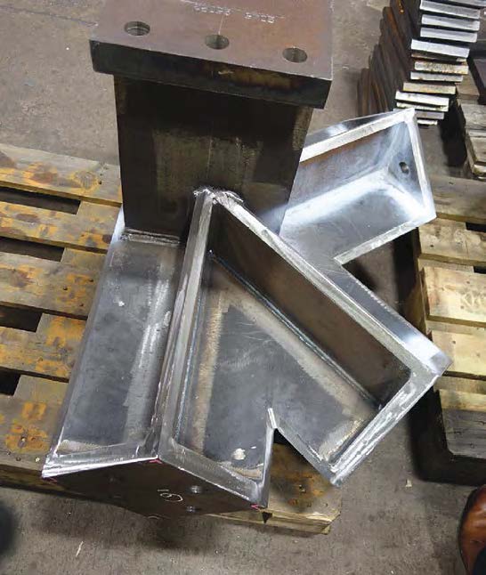 An external bracing node at the fabrication yard