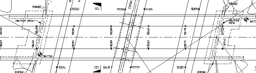 Plan of typical skew bridge