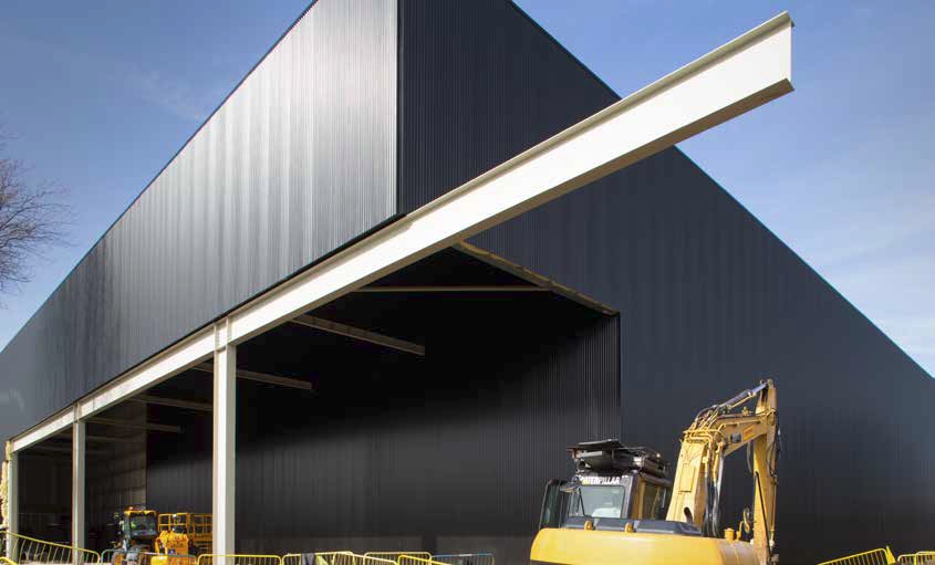 A protruding beam signposts the studio entrance