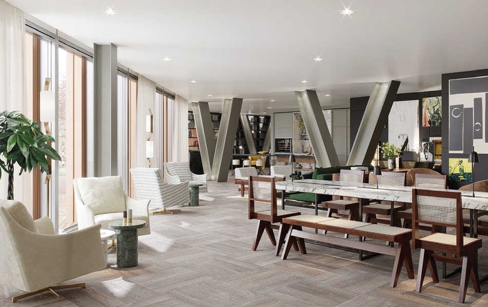 The trusses will form an architectural feature in the completed scheme