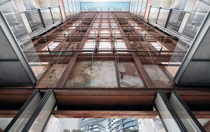 Retained steelwork will be visible within the retail atrium