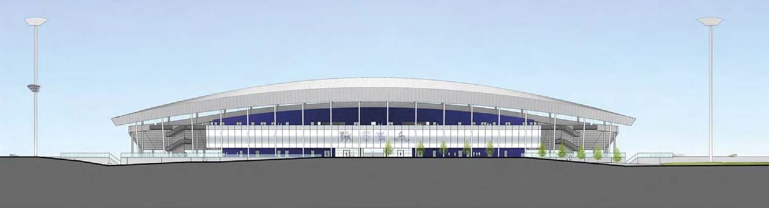 The West Stand has three tiers, with the centre level accommodating VIP and private boxes