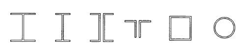 Different types of steel section used in trusses