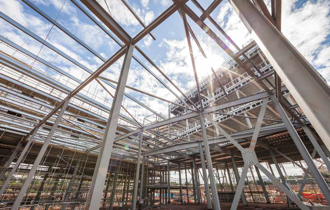 Long spans are essential for the store and the car park situated below