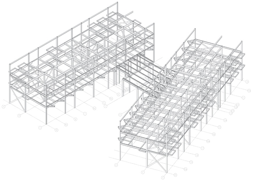 The lightweight design allows the omission of alternate columns