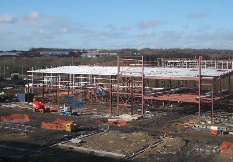Steel erection  under way