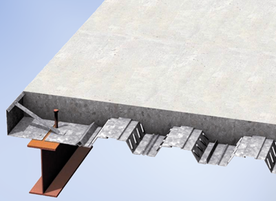 Composite edge beam with composite decking