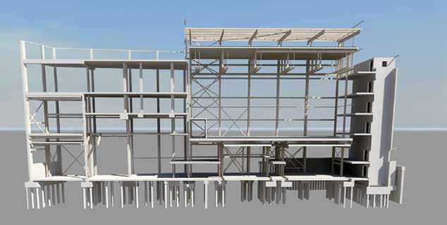 Model showing the five isolated performance spaces including the large ABH