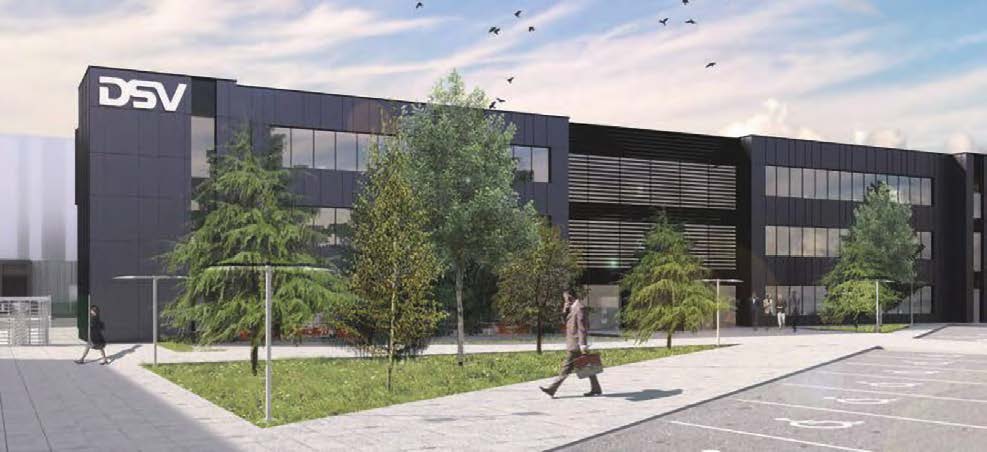 Visualisation of the completed DSV three-storey office building