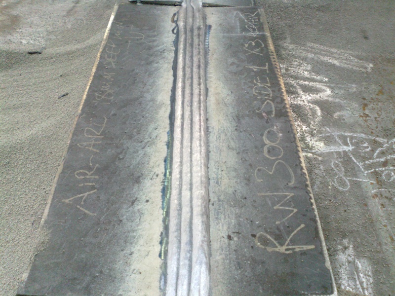Example of a weld procedure test piece (Image courtesy of Mabey Bridge Ltd.)