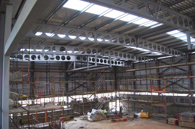 The steel-framed multi-sports hall