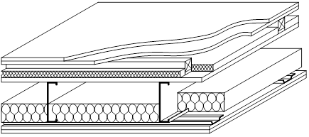 Light steel joists with boards