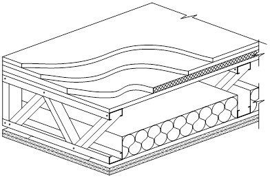 Light steel lattice truss with acoustic boards