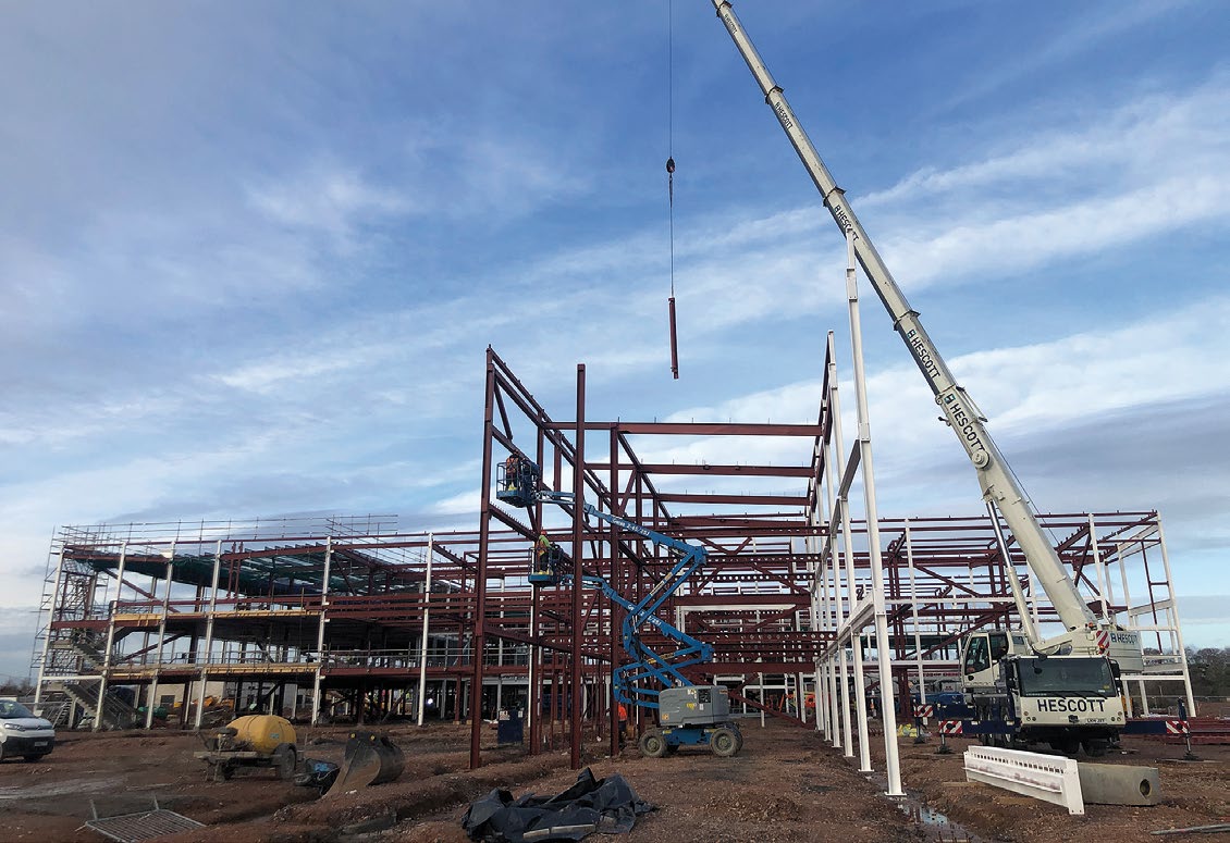 Steelwork was erected in six phases