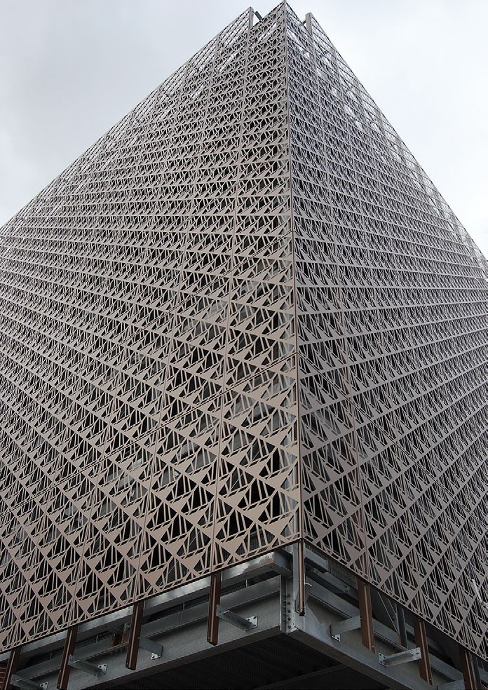 The car park&#39;s cladding has motifs that are a reference to the city&#39;s maritime history