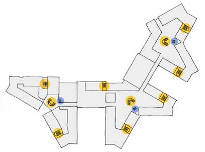 Plan view of school showing butterfly shape arrangement of the building