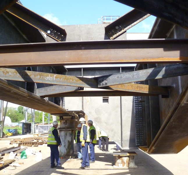 Geometry checks during a trial erection (Image courtesy of Mabey Bridge Ltd.)