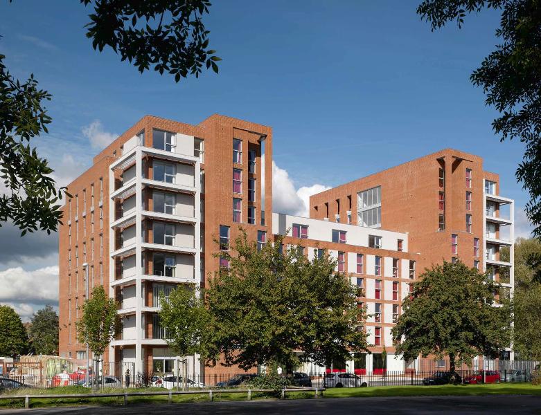 Phase one of Ducie Court, viewed from Whitworth Park