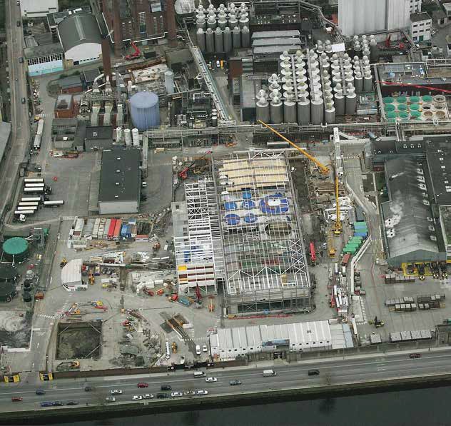 The construction site was formerly a storage yard for the brewery