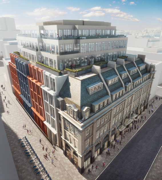 How the completed building will look along Chancery Lane (right) and Breams Buildings (left)