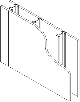 Single acoustic stud light steel frame (without quilt)