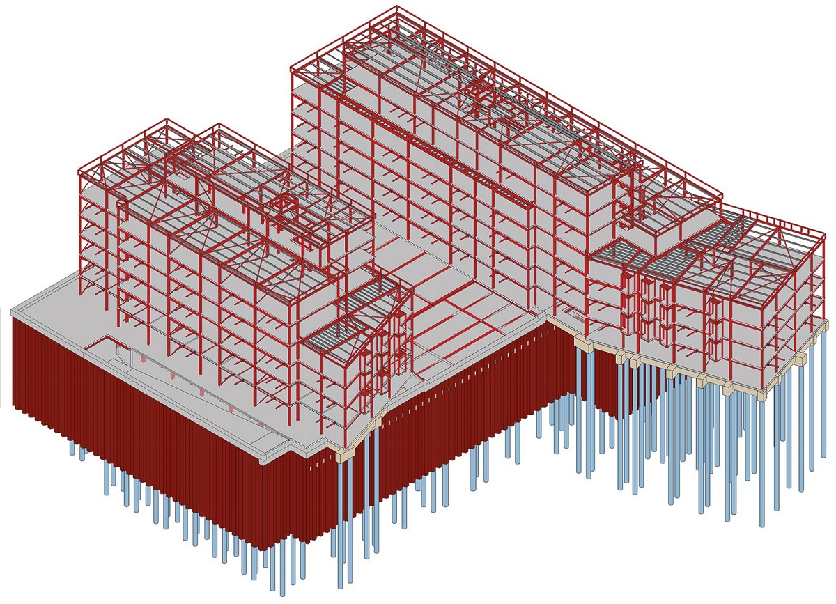 Model showing the project's steelwork