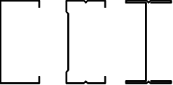 Typical cross-sections of ‘C’ and ‘I’ section studs