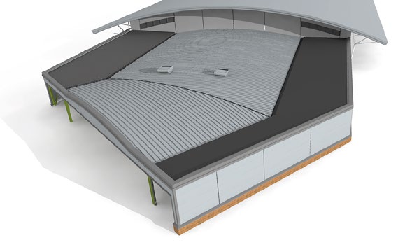 The extension abuts the existing steel-framed terminal building