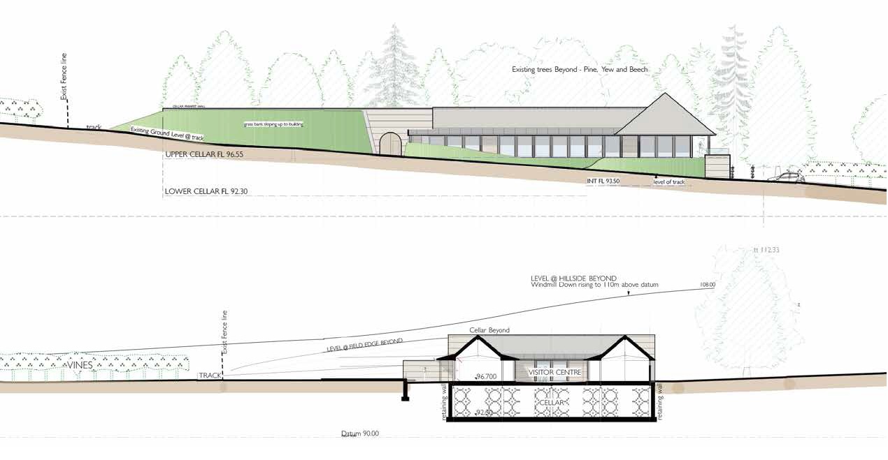 The storage area is below ground, while the visitor facilities are above