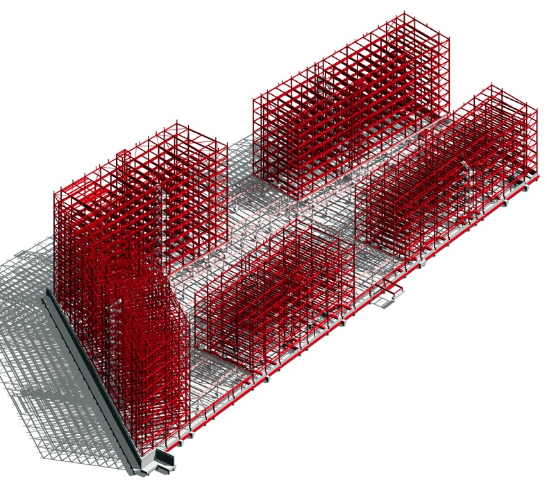 Model showing Site A’s steelwork