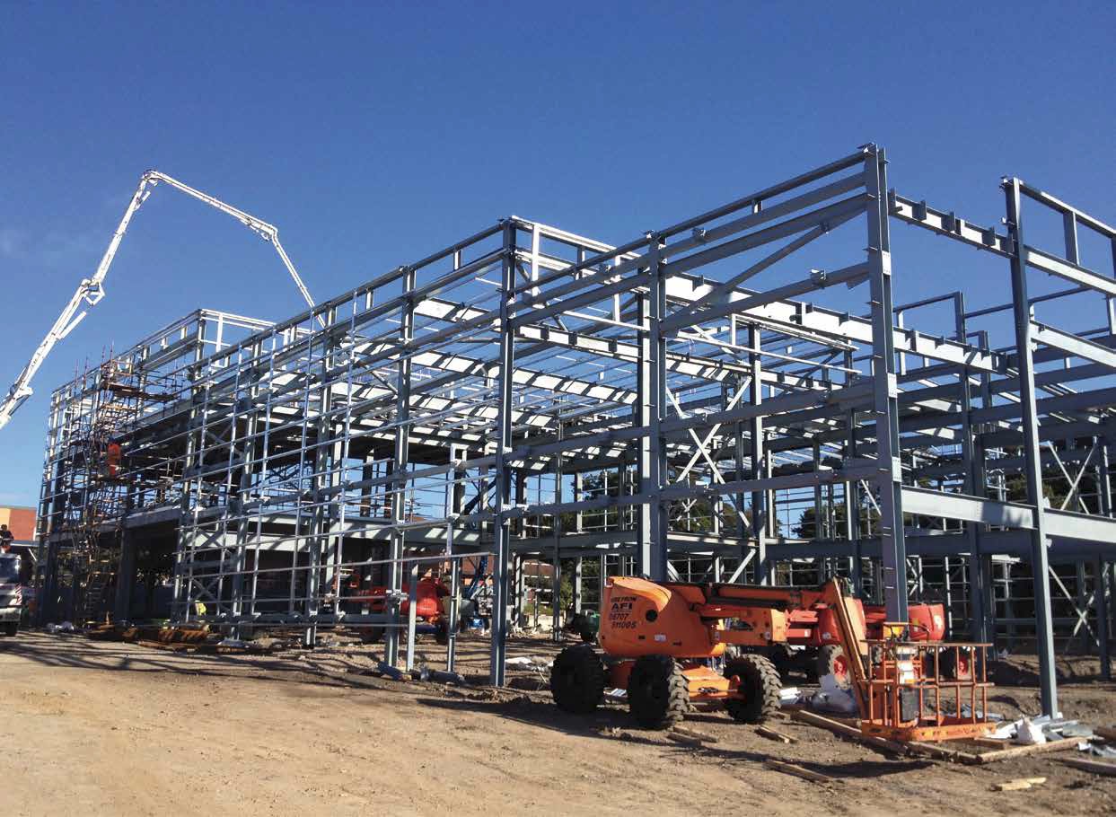Steel’s speed and ease of erection have been crucial to the project