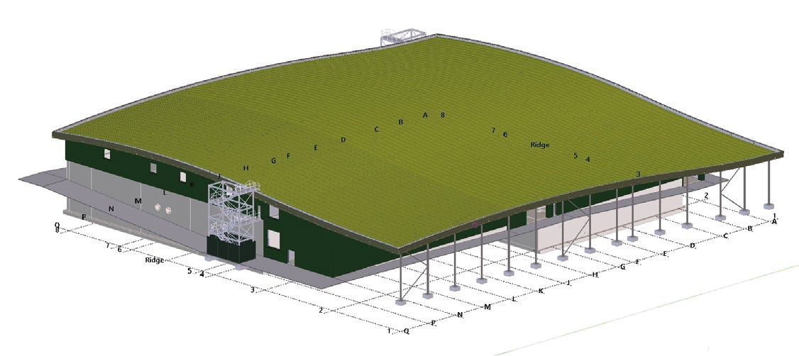 The roof will be covered with sedum to blend into the surroundings