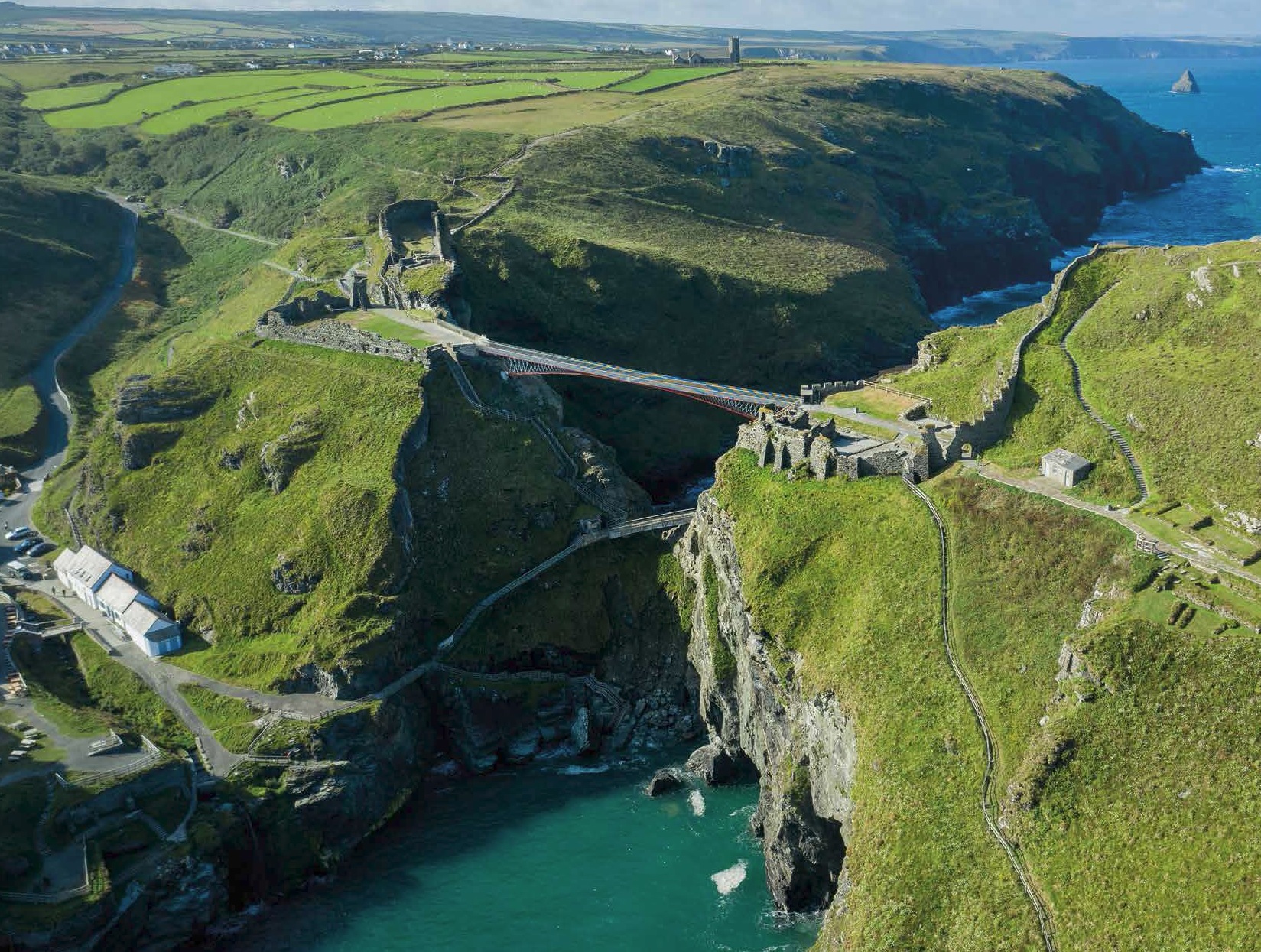 The footbridge replaces a winding staircase that previously offered access to the main castle