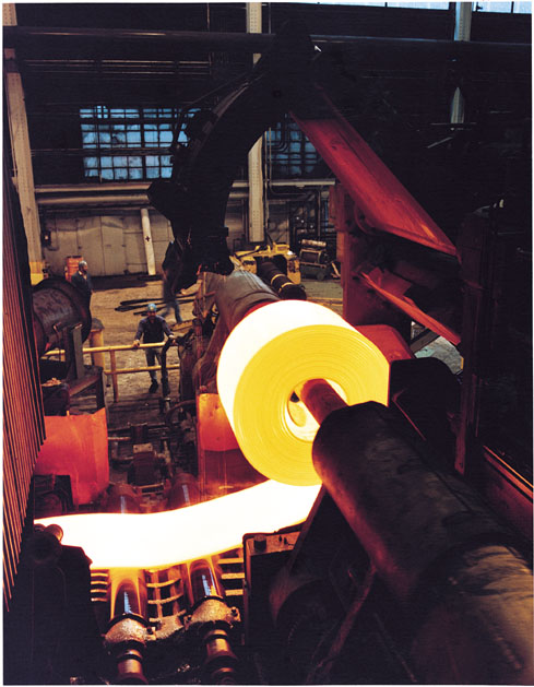 Thin strip steel rolled into a coil