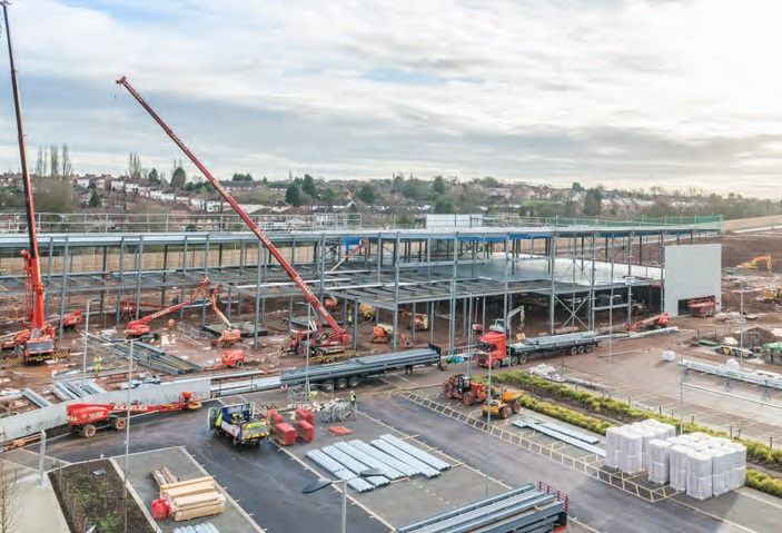 James Killelea erects the steelwork