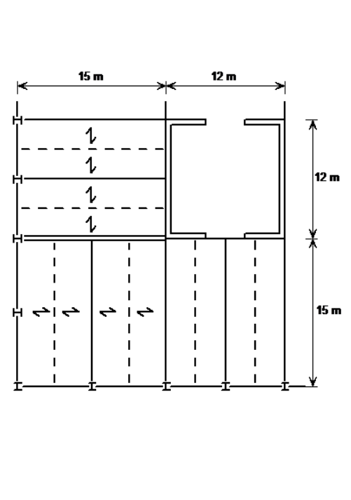 Typical beam layout around a concrete core