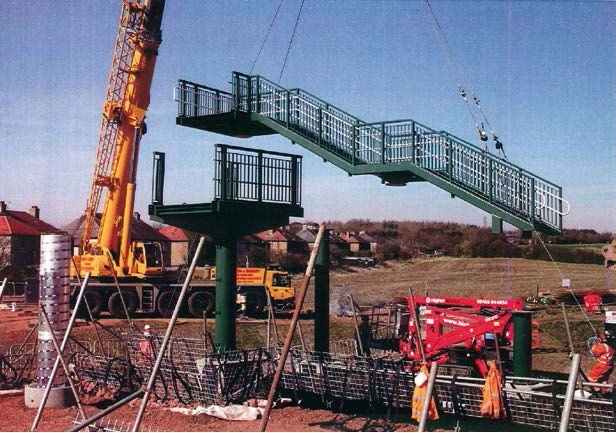 Installation of stairs (Image courtesy of Cairnhill Structures Ltd.)