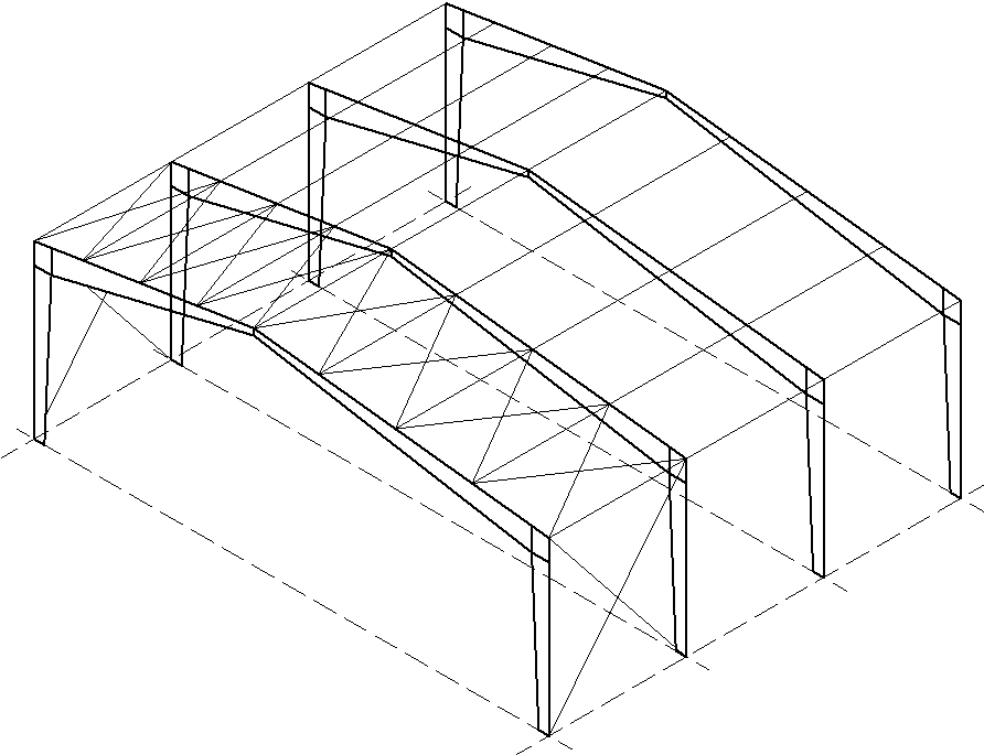 Horizontal bracing (in the roof) in a single storey building